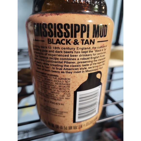 Vintage Beer Bottle "Mississippi Mud" Black and Tan ~ 16oz~ EMPTY~ w/Cap - Picture 4 of 4
